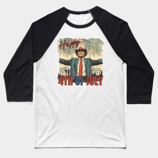 Patriotic Trump Firewoks Happy 4th Of July Independence Day Baseball T-Shirt